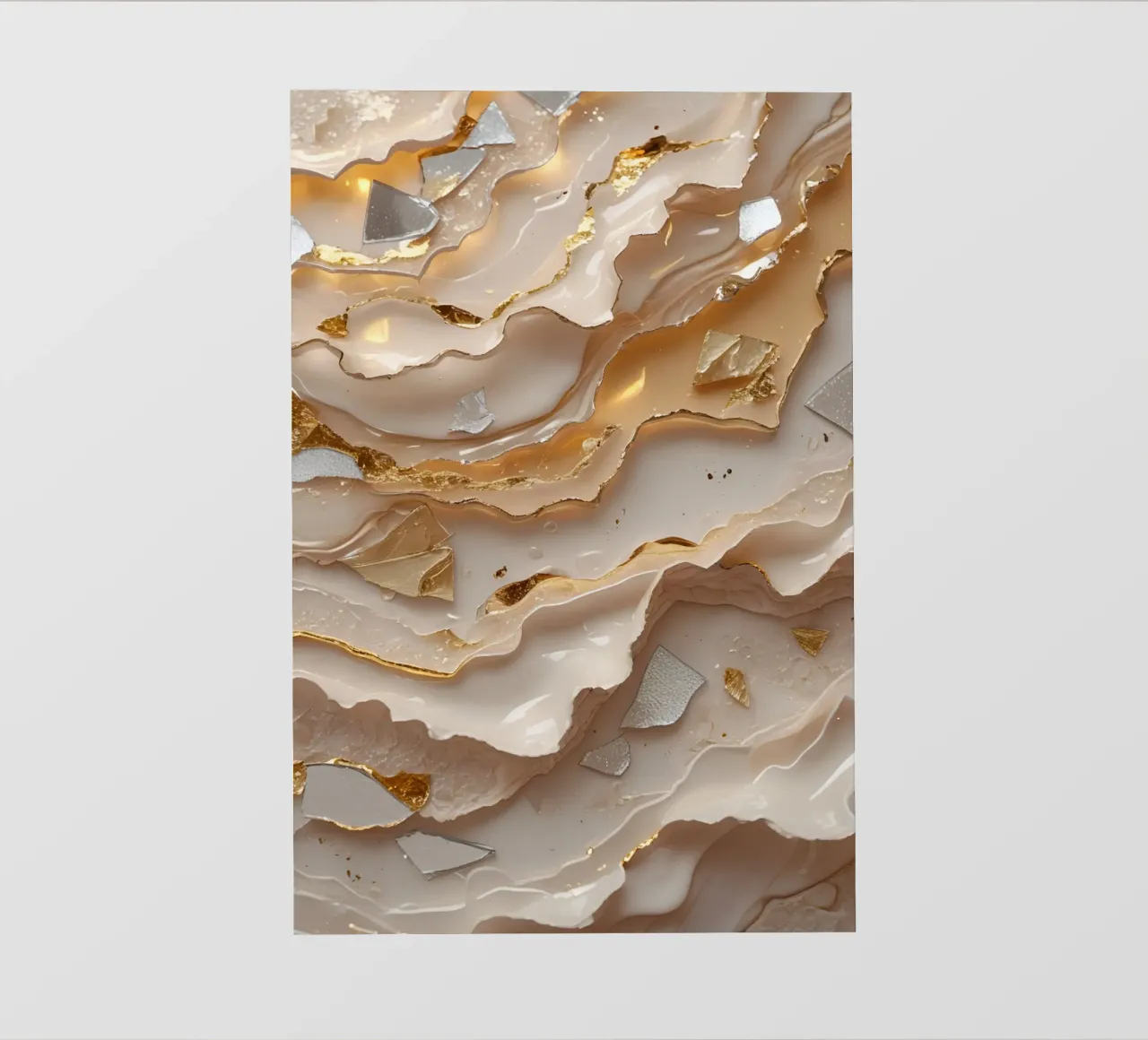 Vetro astratto beige oro e argento LikeTexture telo in pvc da DesignDoodle