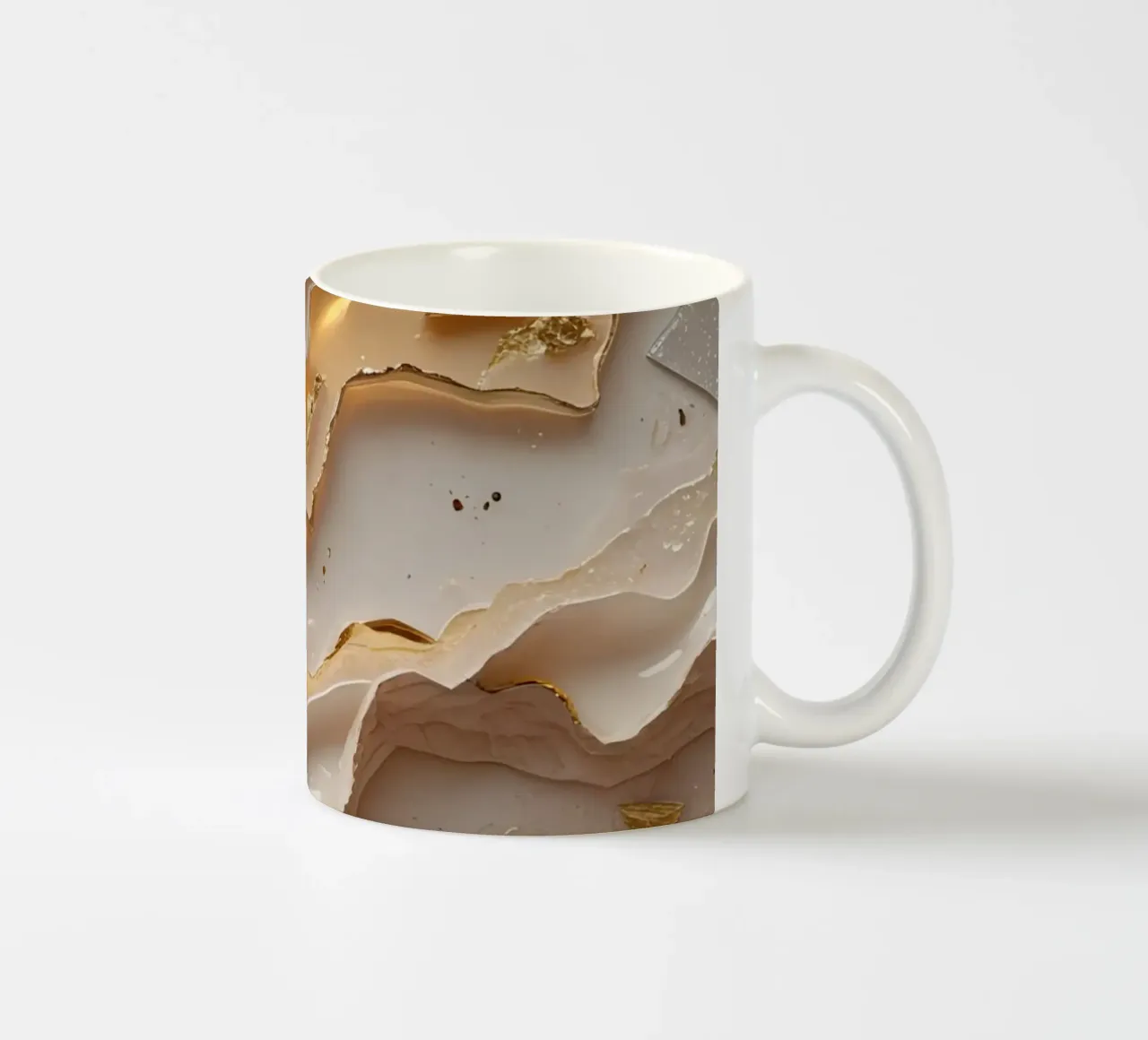Abstract Beige Goud en Zilver Glas LikeTexture keramische mok van DesignDoodle