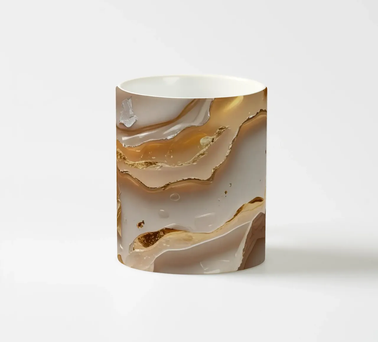 Abstract Beige Goud en Zilver Glas LikeTexture keramische mok van DesignDoodle