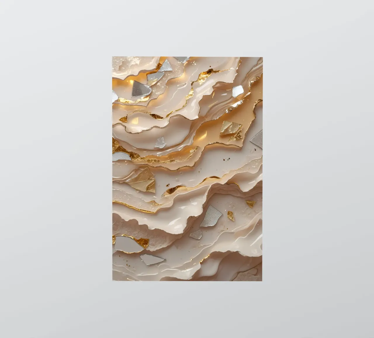Vetro astratto beige oro e argento LikeTexture adesivo da DesignDoodle