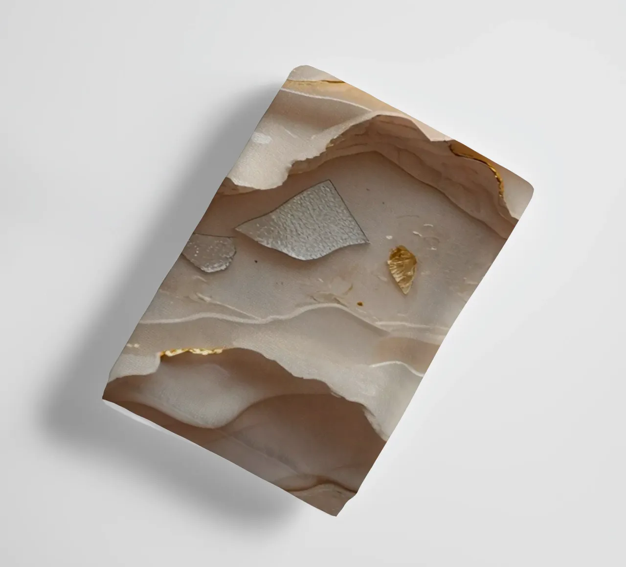 Abstract Beige Goud en Zilver Glas LikeTexture badhanddoek van DesignDoodle