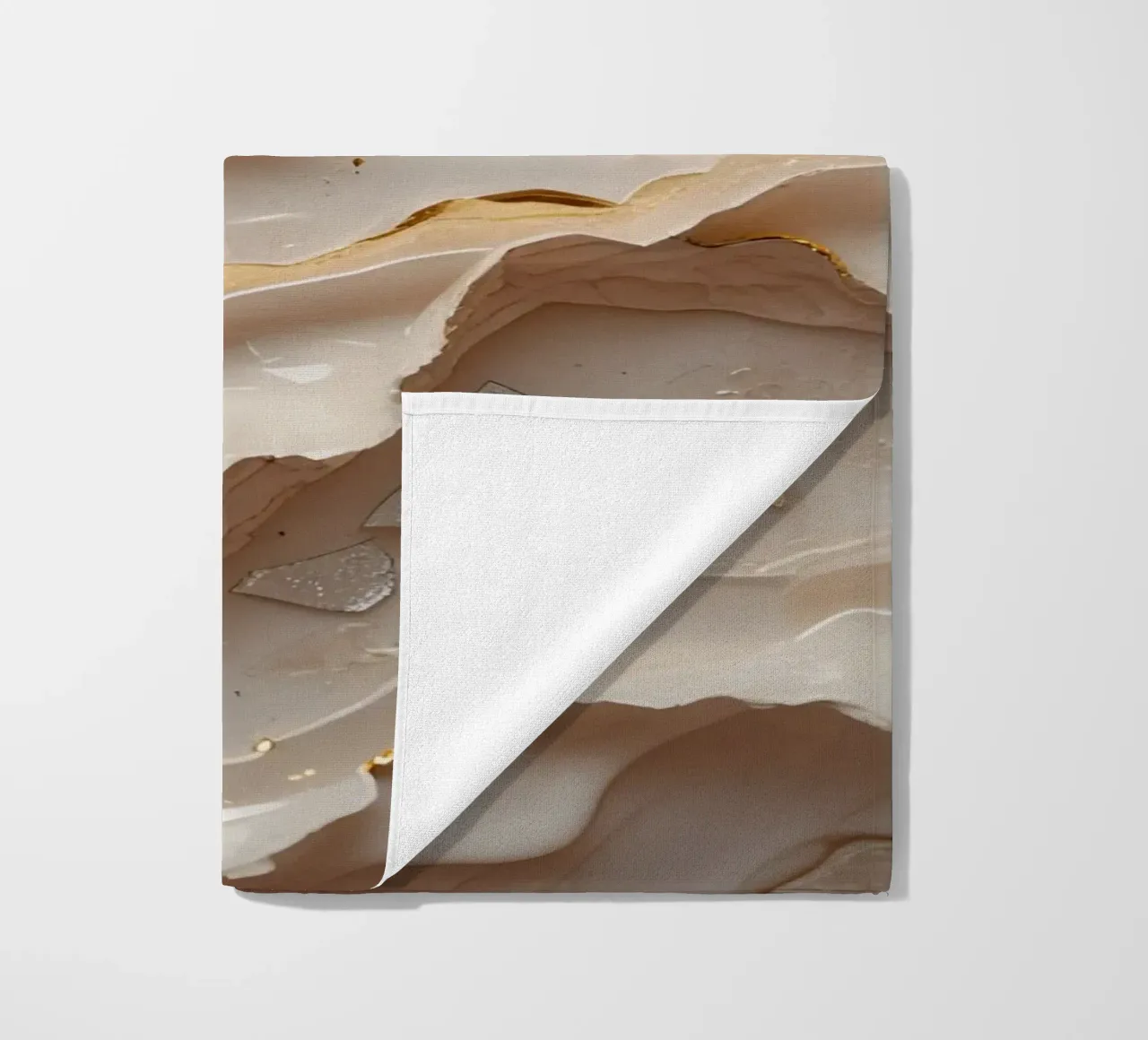 Vetro astratto beige oro e argento LikeTexture telo mare da DesignDoodle