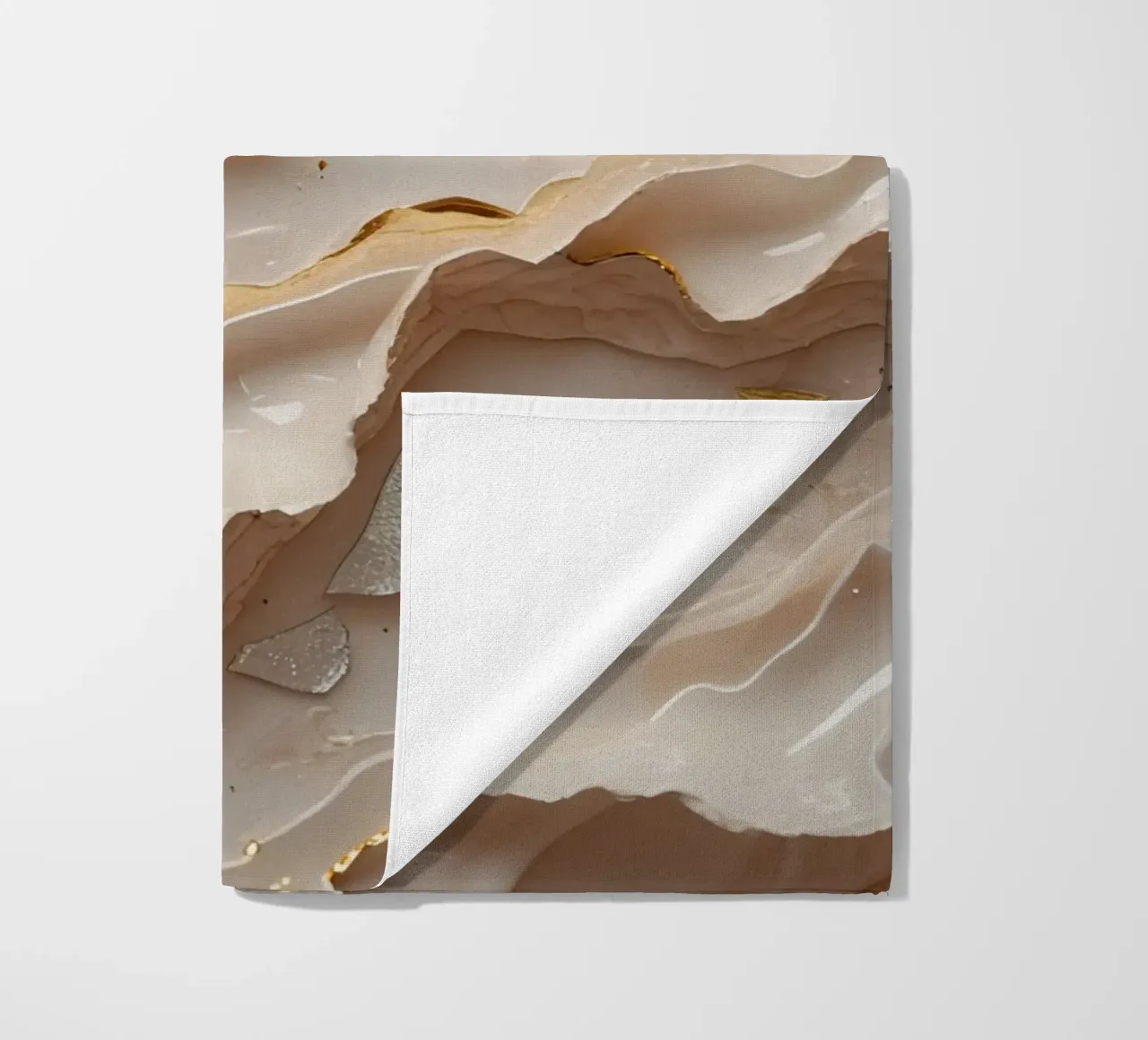 Vetro astratto beige oro e argento LikeTexture telo mare da DesignDoodle