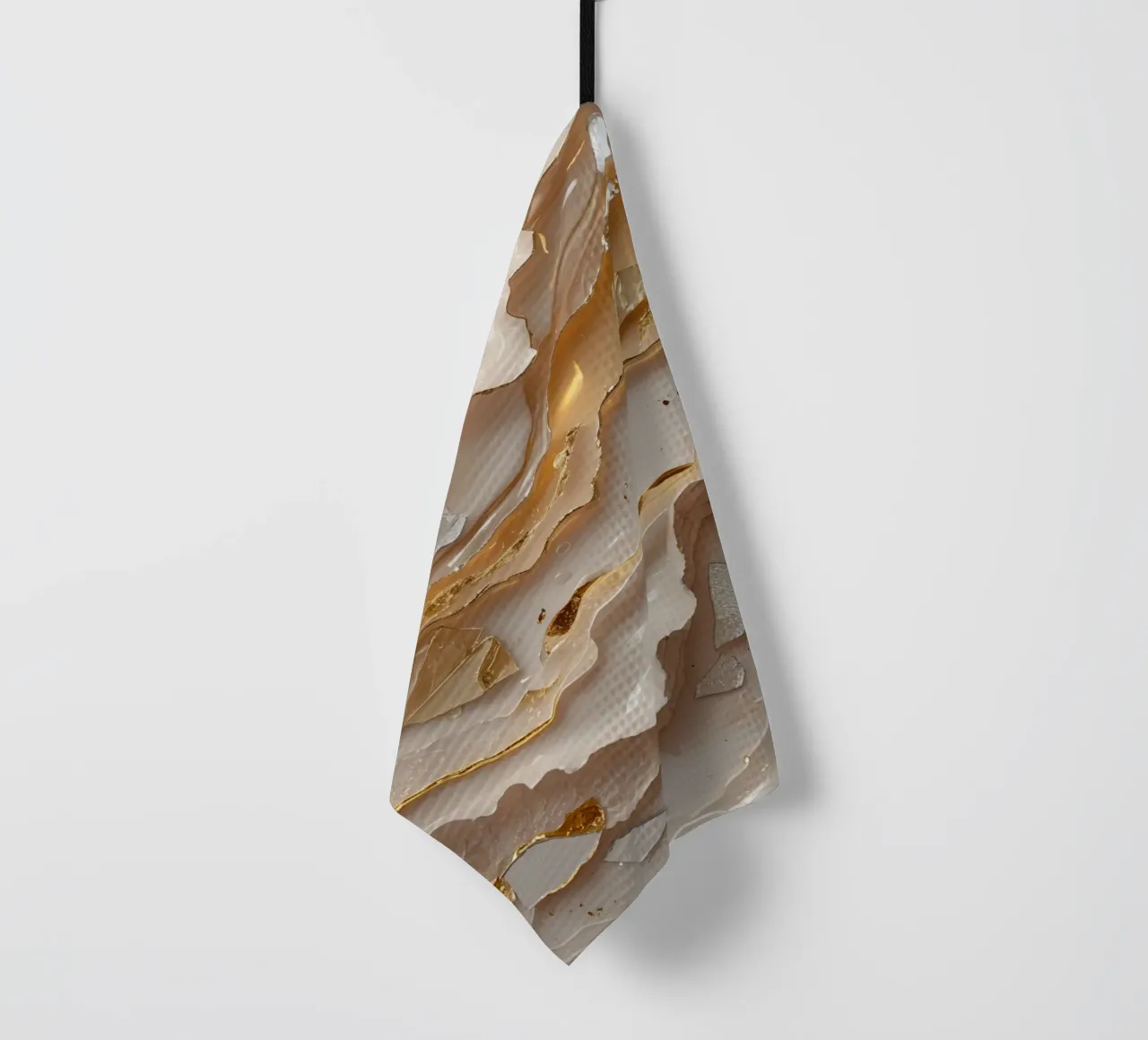 LikeTexture abstraite en verre beige doré et argenté torchon de DesignDoodle