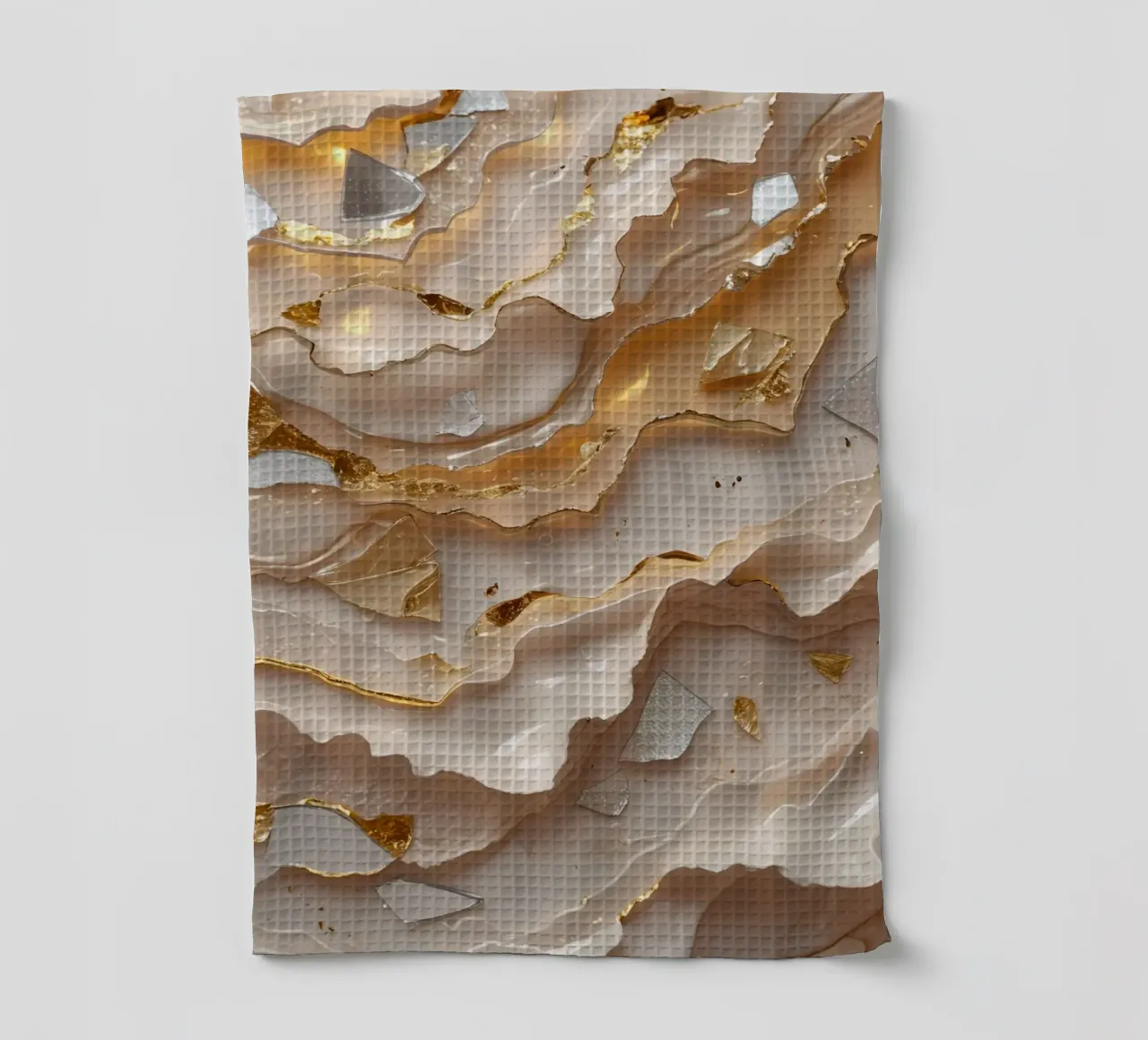 LikeTexture abstraite en verre beige doré et argenté torchon de DesignDoodle