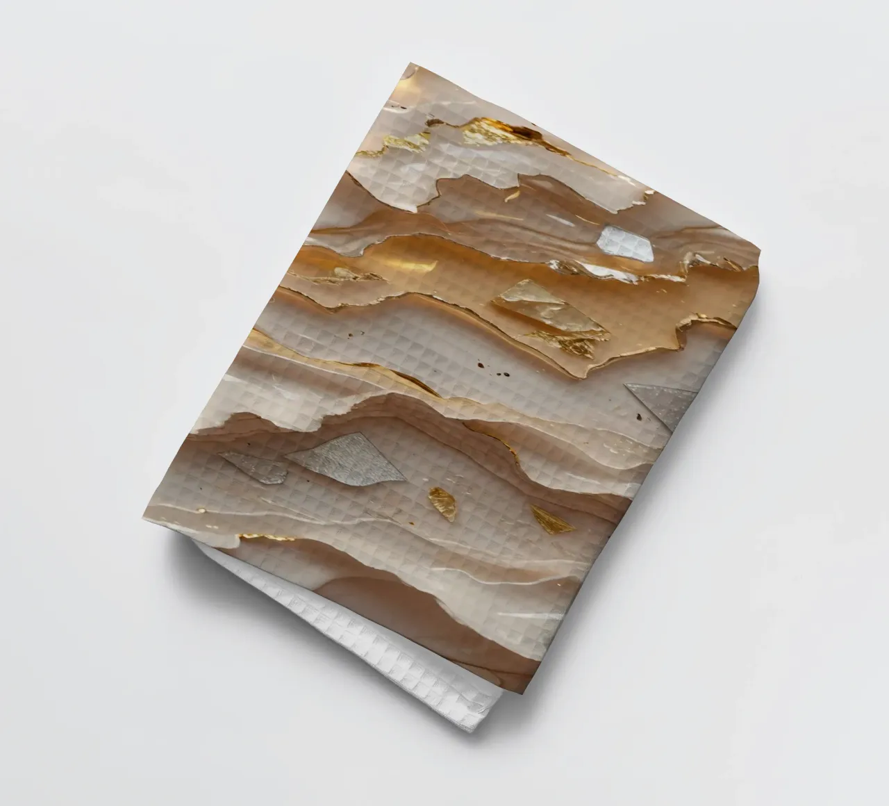 LikeTexture abstraite en verre beige doré et argenté torchon de DesignDoodle