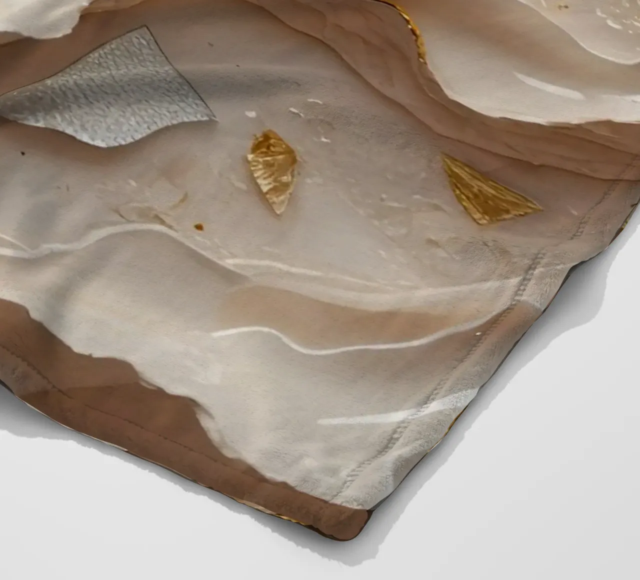 Vetro astratto beige oro e argento LikeTexture coperta in pile da DesignDoodle