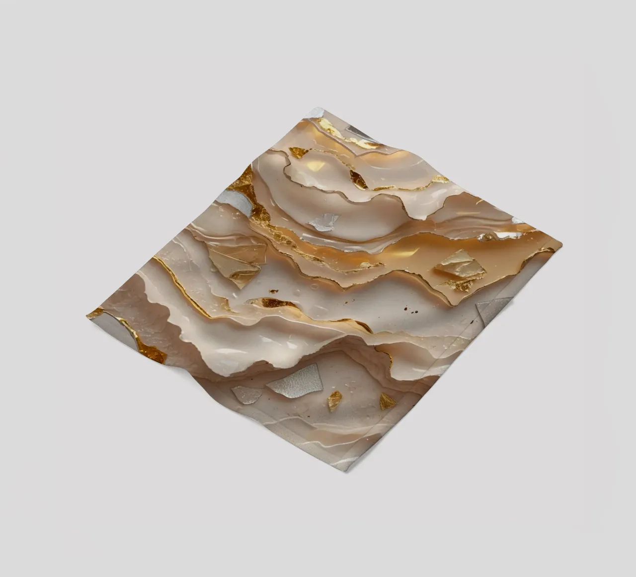 Vetro astratto beige oro e argento LikeTexture coperta in pile da DesignDoodle