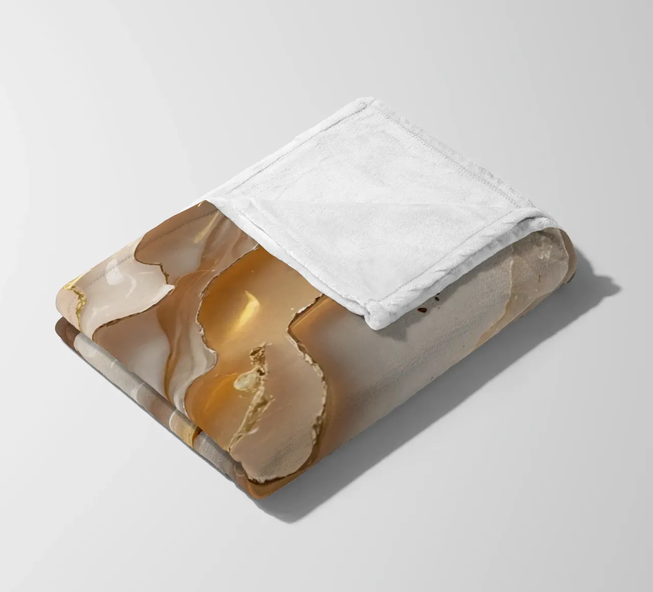 Vetro astratto beige oro e argento LikeTexture coperta in pile da DesignDoodle