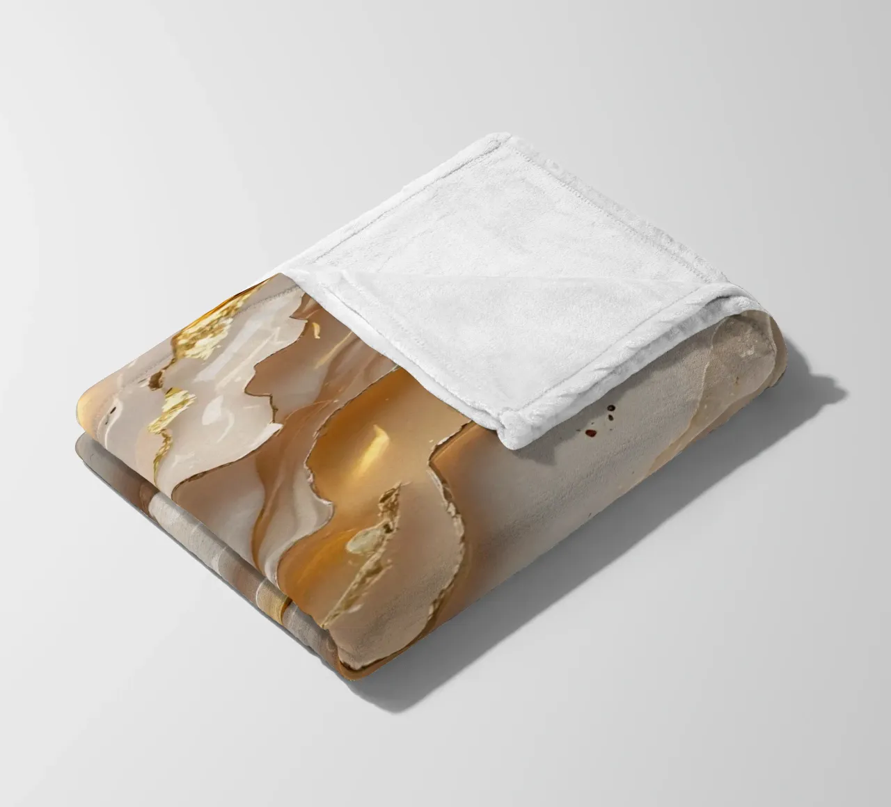 Vetro astratto beige oro e argento LikeTexture coperta in pile da DesignDoodle