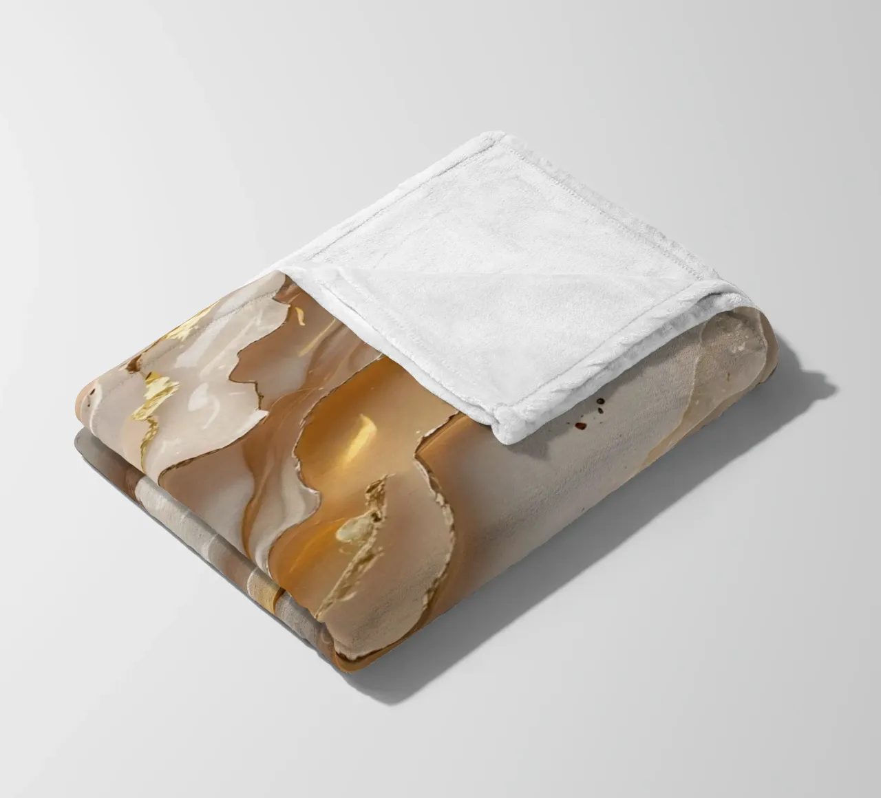 Vetro astratto beige oro e argento LikeTexture coperta in pile da DesignDoodle