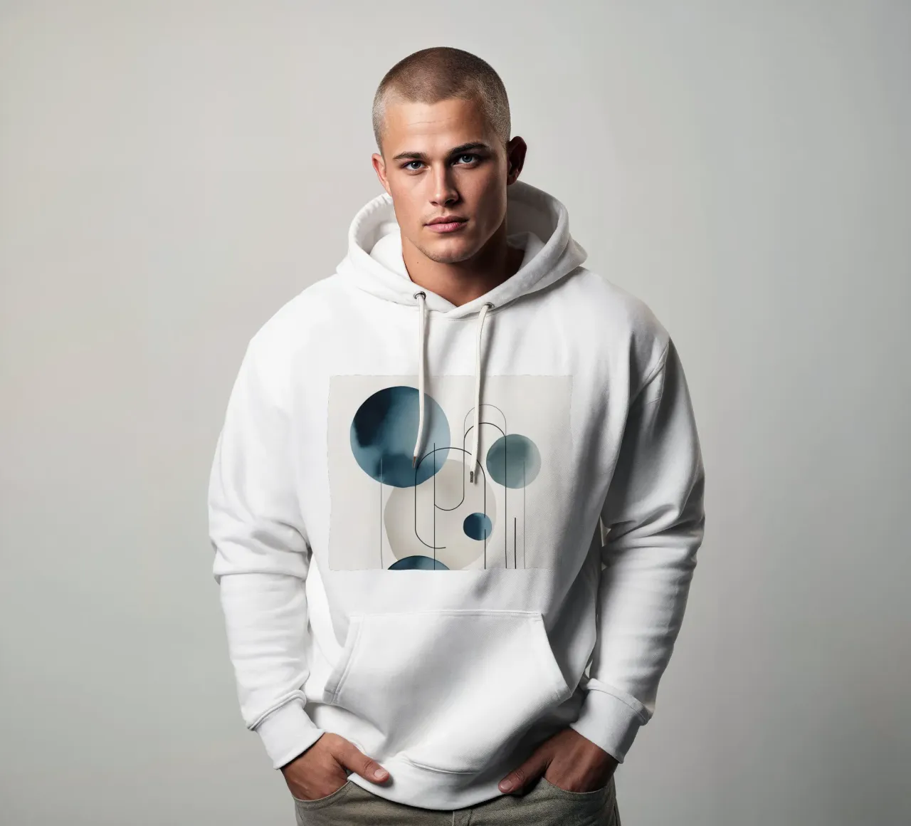 Abstract Circles and Arcs Composition hoodie by DesignDoodle
