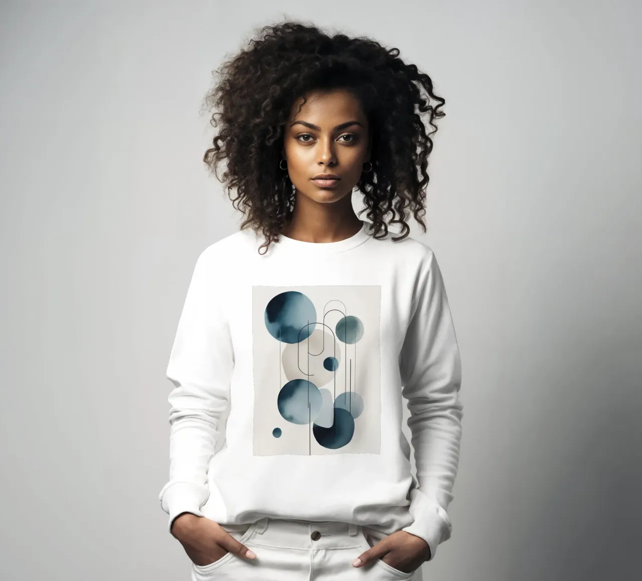 Abstracte cirkels en bogen compositie sweatshirt van DesignDoodle