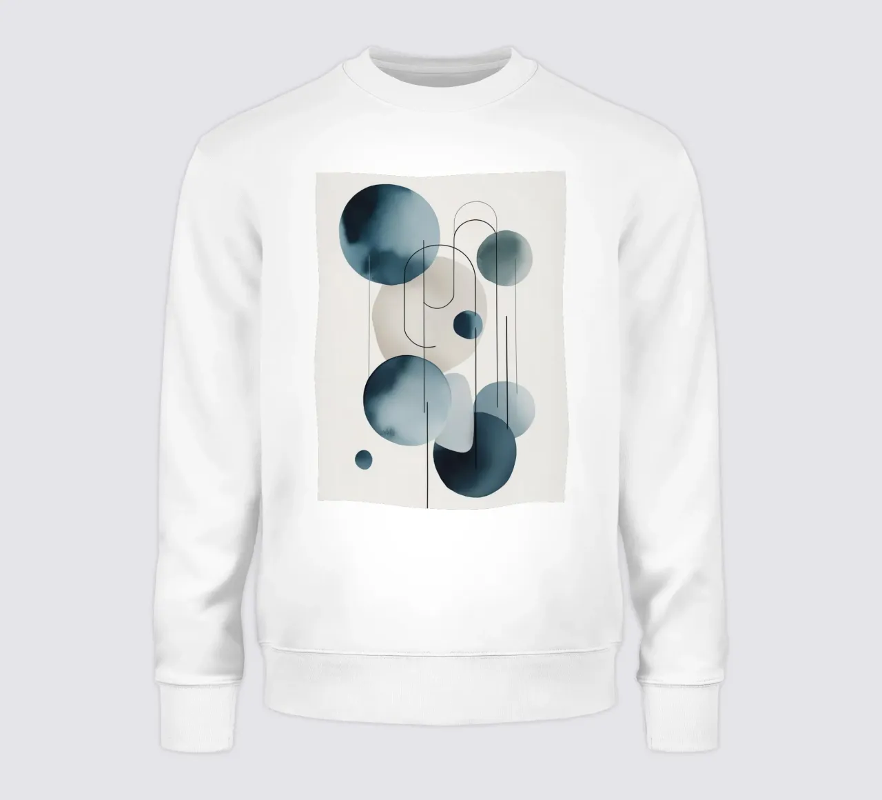 Abstracte cirkels en bogen compositie sweatshirt van DesignDoodle
