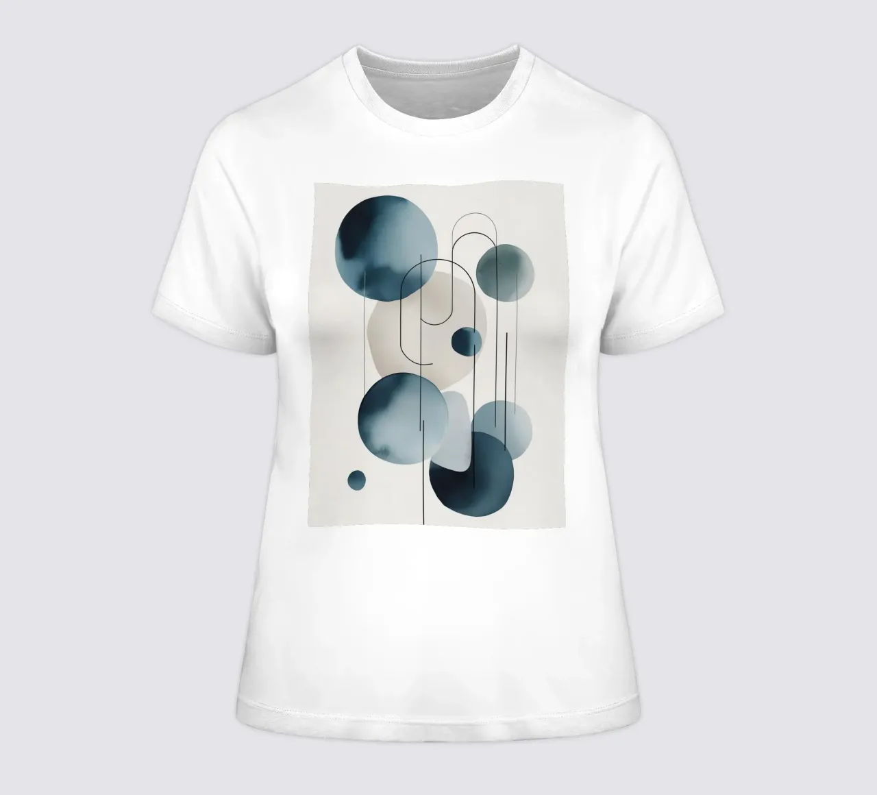 Abstract Circles and Arcs Composition women's fitted t-shirt by DesignDoodle