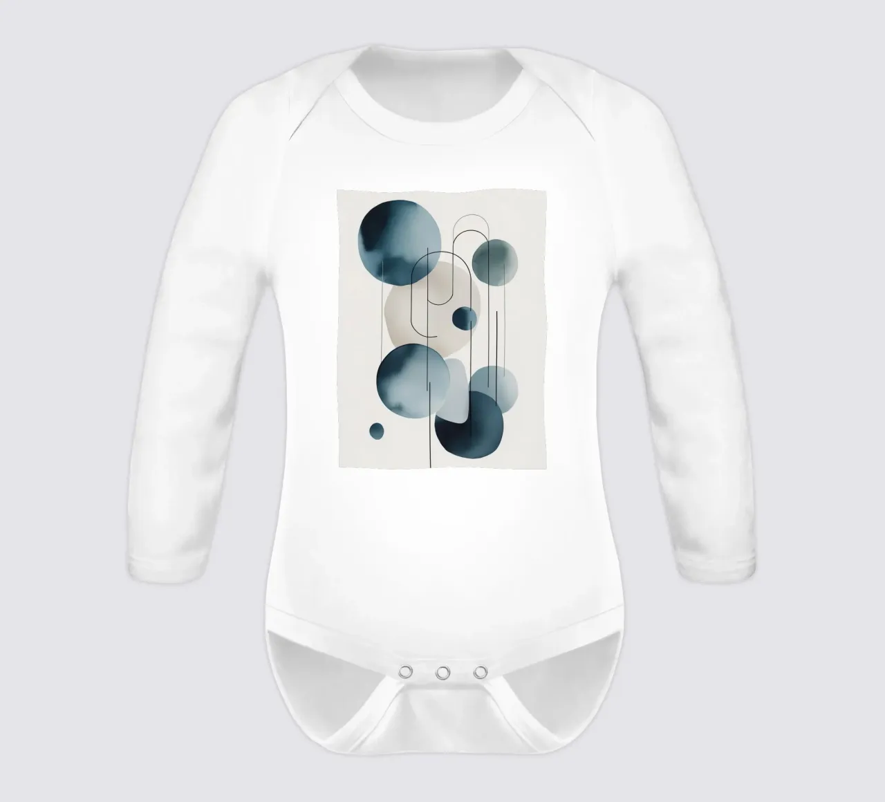 Abstracte cirkels en bogen compositie babyrompertje lange mouwen van DesignDoodle