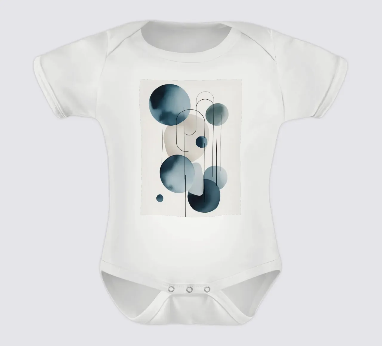 Abstract Circles and Arcs Composition short-sleeve baby romper by DesignDoodle