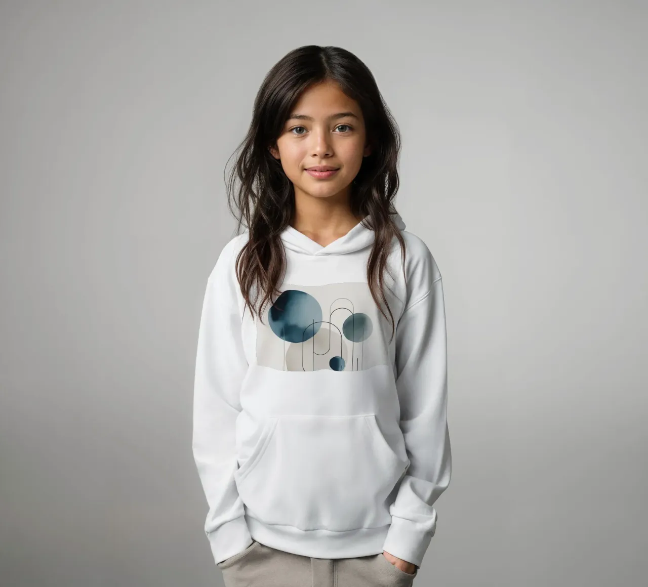 Composición abstracta de círculos y arcos sudadera con capucha para niño de DesignDoodle