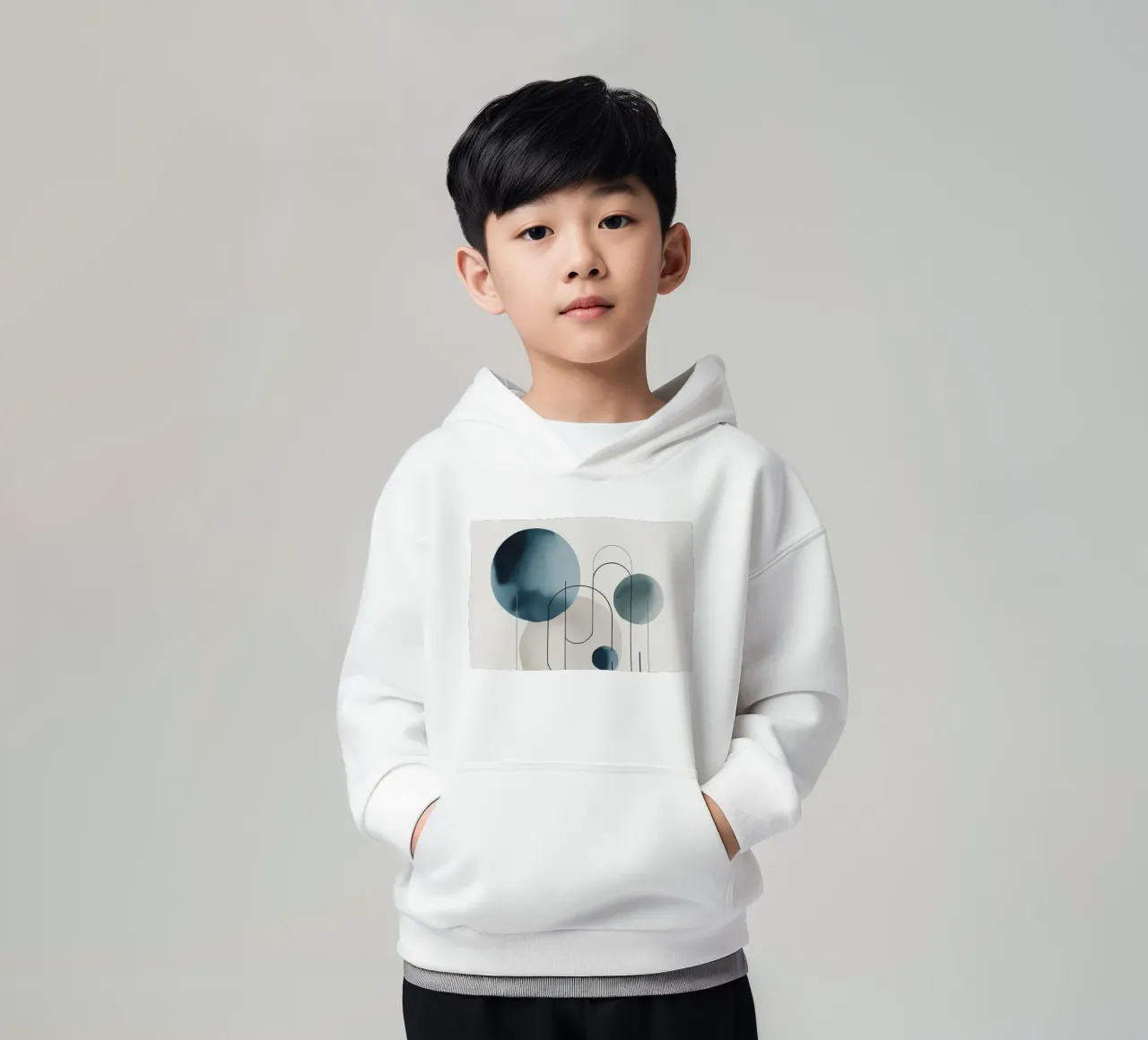 Composición abstracta de círculos y arcos sudadera con capucha para niño de DesignDoodle