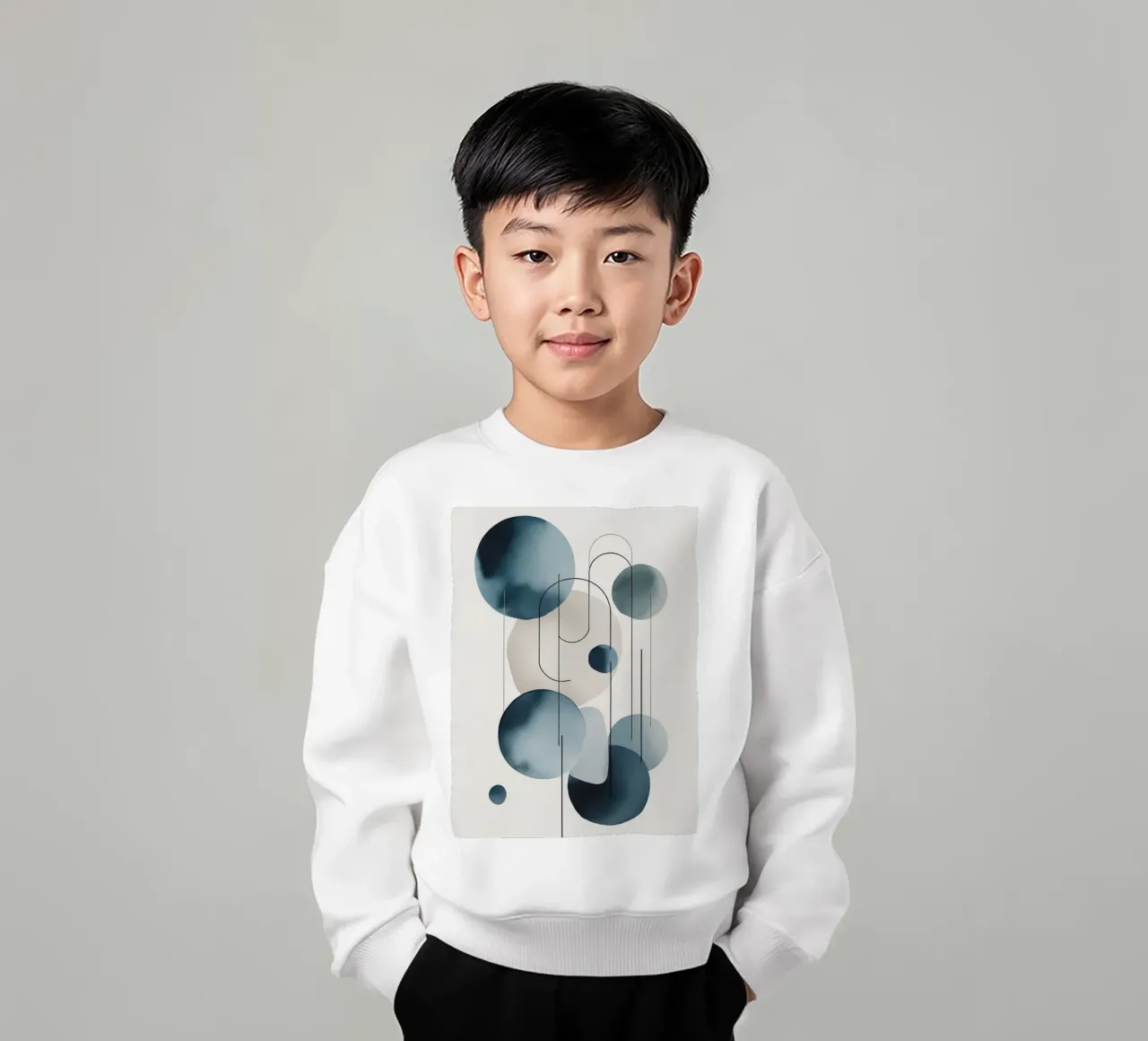 Composizione astratta di cerchi e archi felpa bambino da DesignDoodle