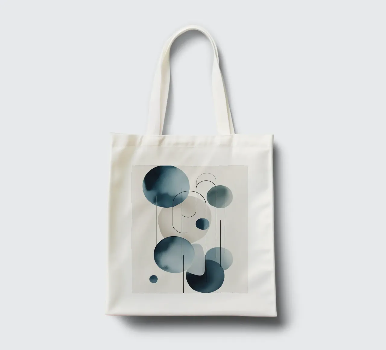 Abstract Circles and Arcs Composition tote bag by DesignDoodle