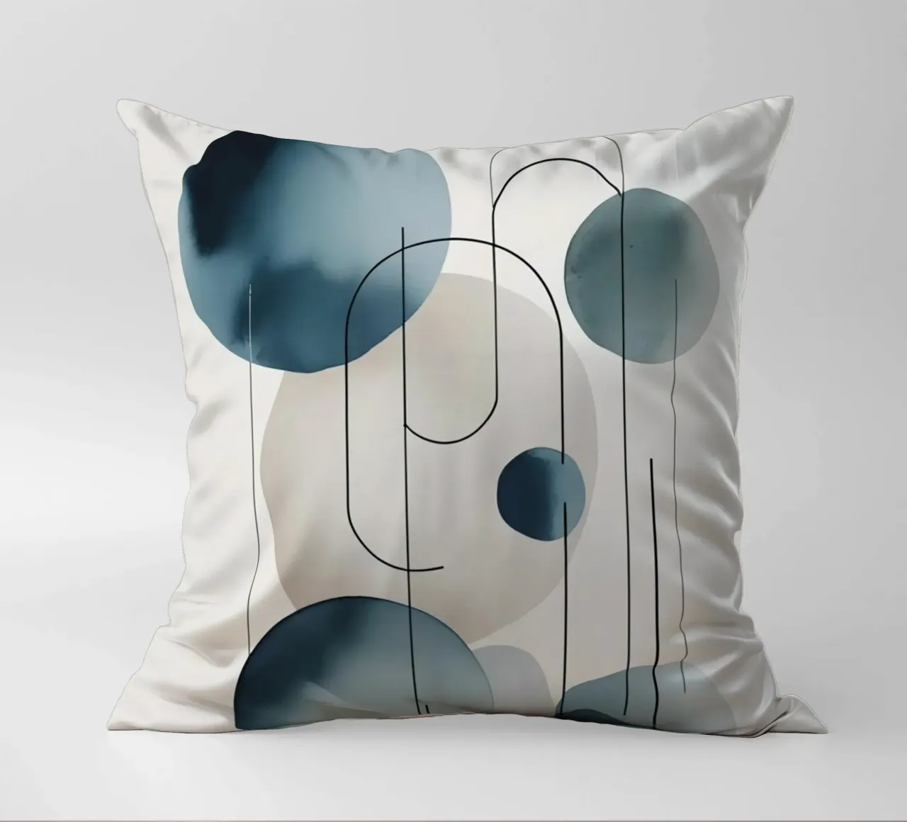 Abstracte cirkels en bogen compositie kussen van DesignDoodle