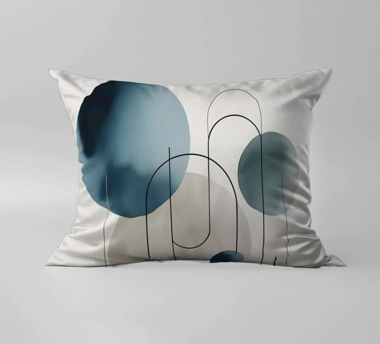 Abstracte cirkels en bogen compositie kussen van DesignDoodle