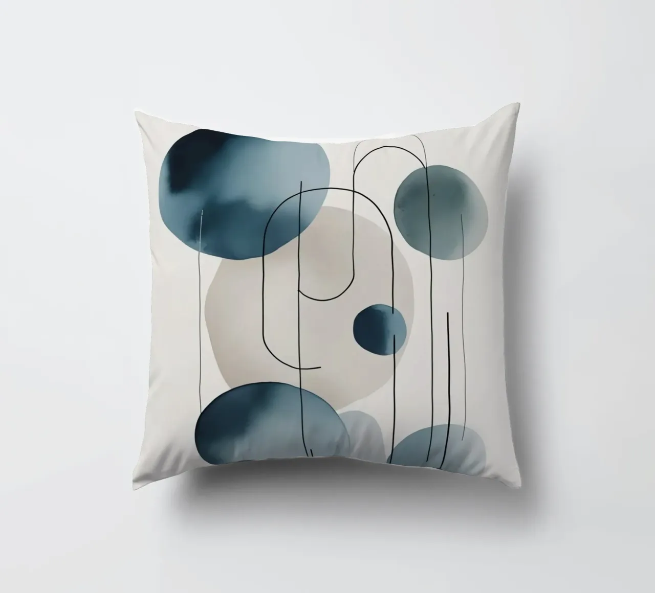 Abstracte cirkels en bogen compositie kussen van DesignDoodle