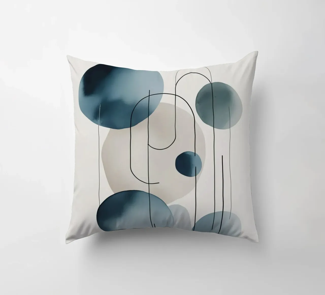 Abstracte cirkels en bogen compositie kussen van DesignDoodle