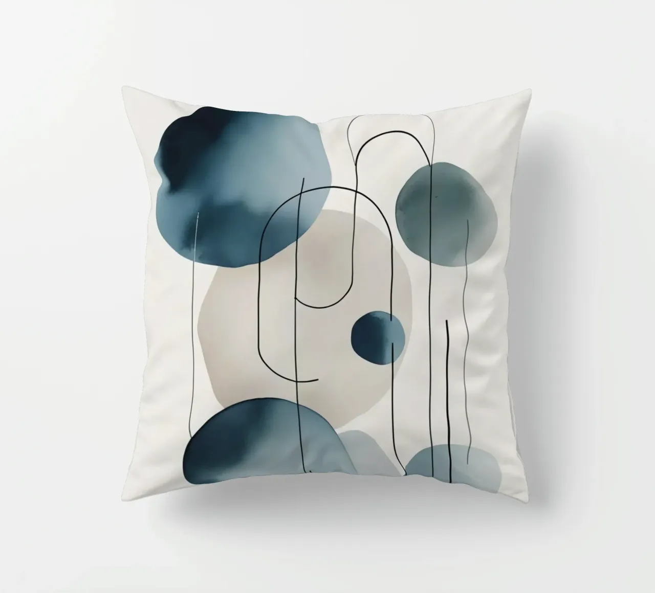 Abstracte cirkels en bogen compositie kussen van DesignDoodle
