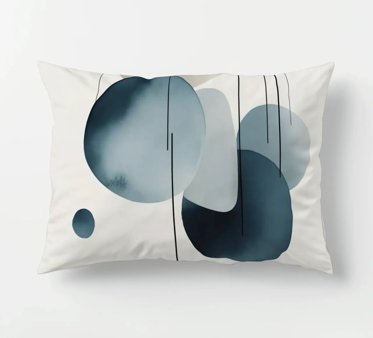 Abstracte cirkels en bogen compositie kussen van DesignDoodle