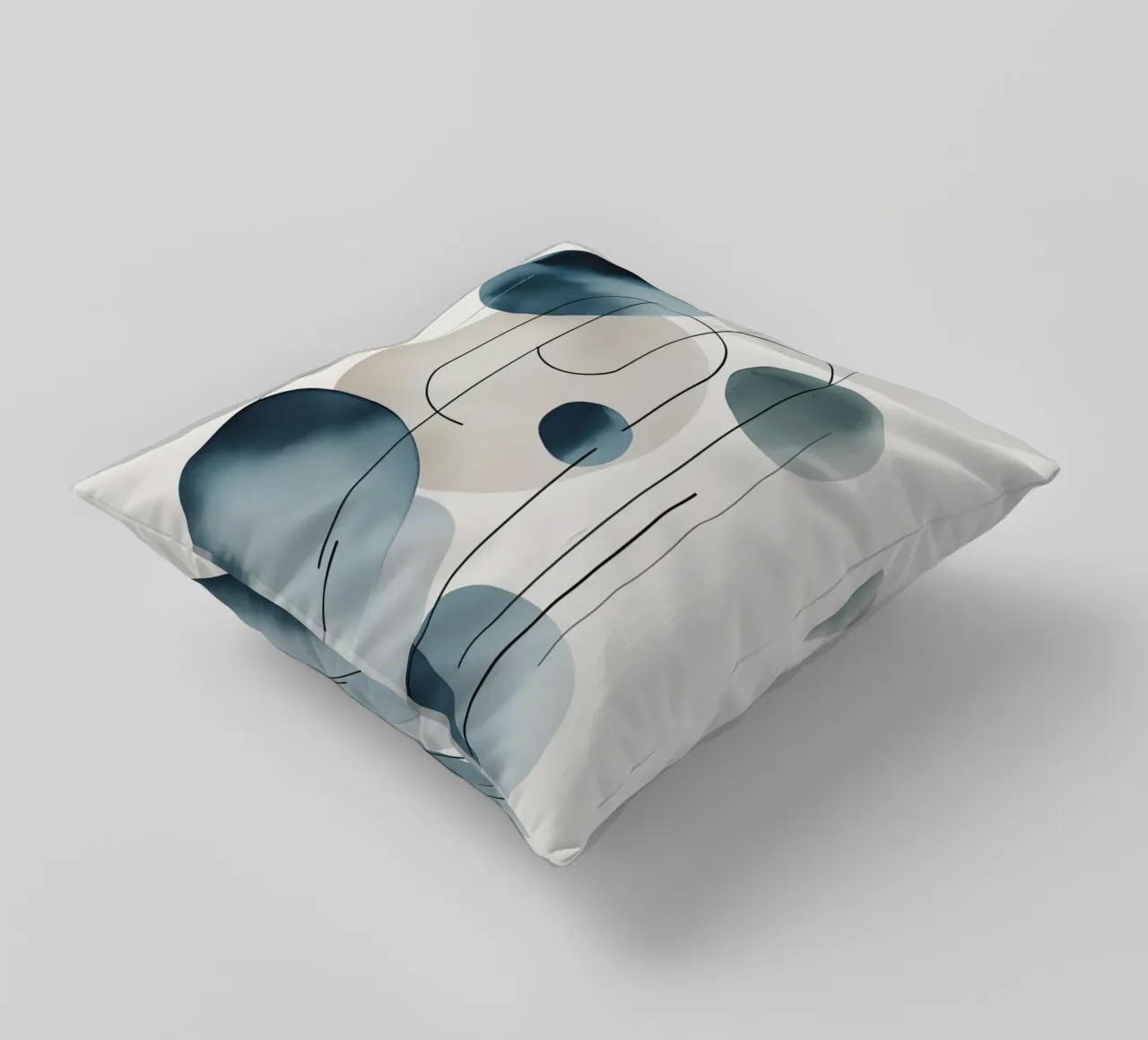 Abstracte cirkels en bogen compositie kussen van DesignDoodle