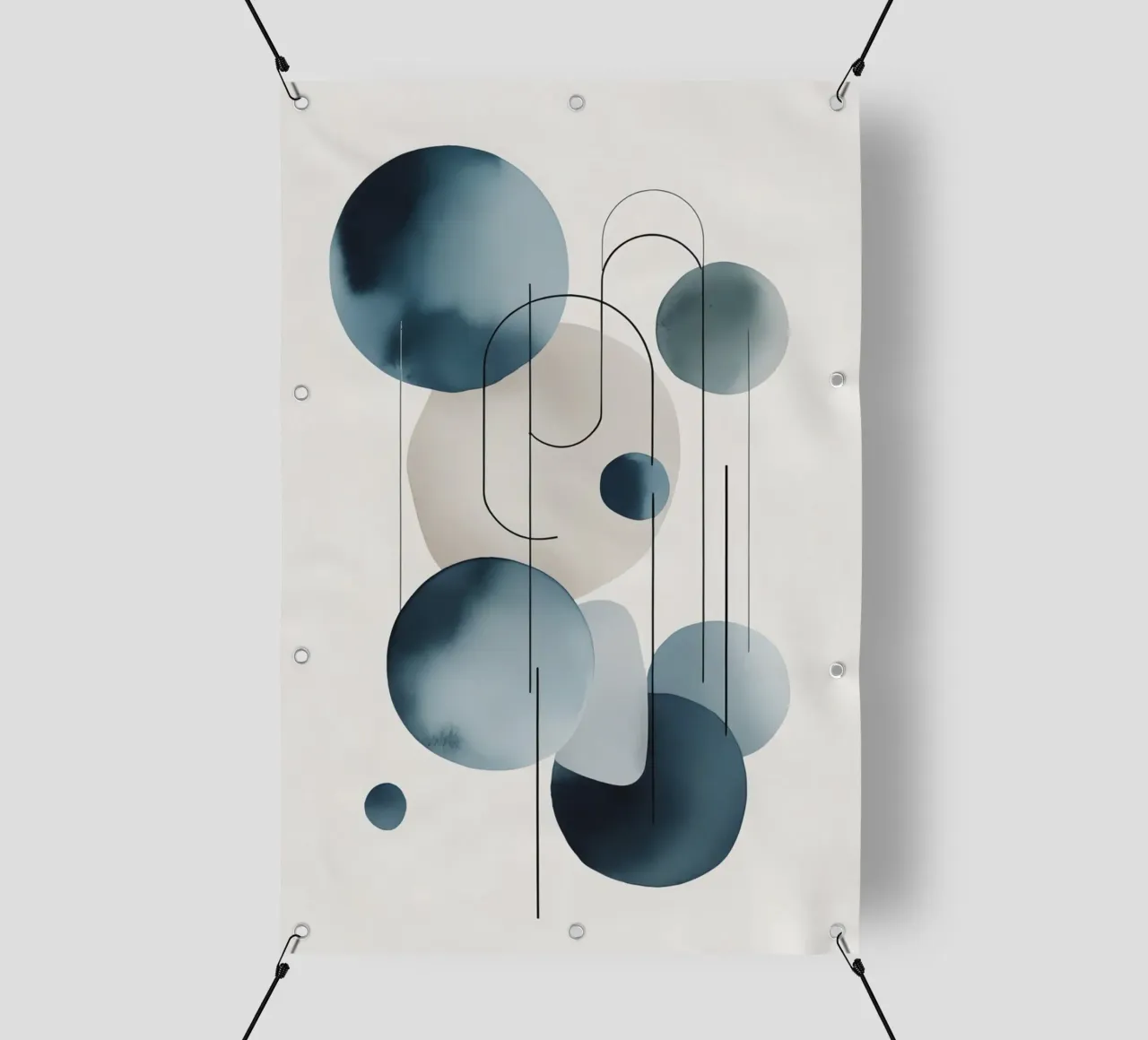Composizione astratta di cerchi e archi telo in pvc da DesignDoodle