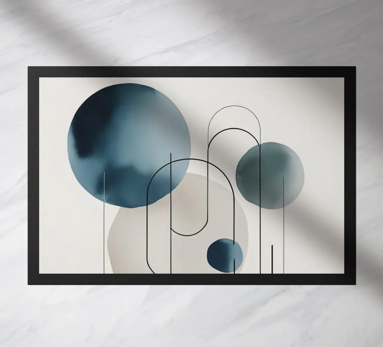 Abstract Circles and Arcs Composition doormat by DesignDoodle