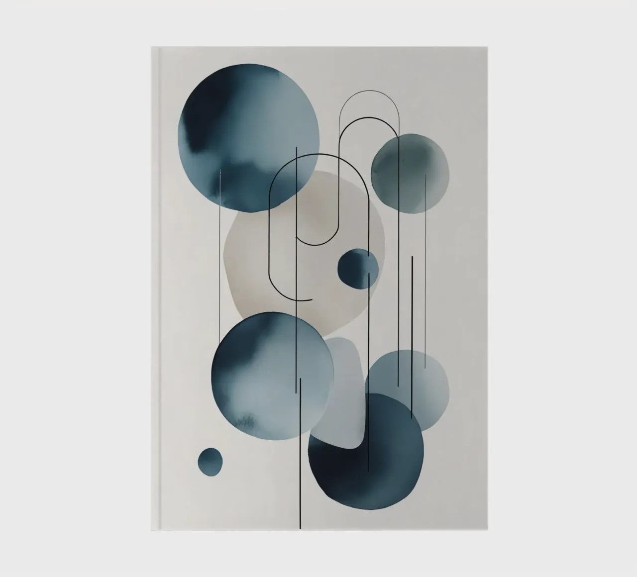 Abstracte cirkels en bogen compositie notitieboek van DesignDoodle
