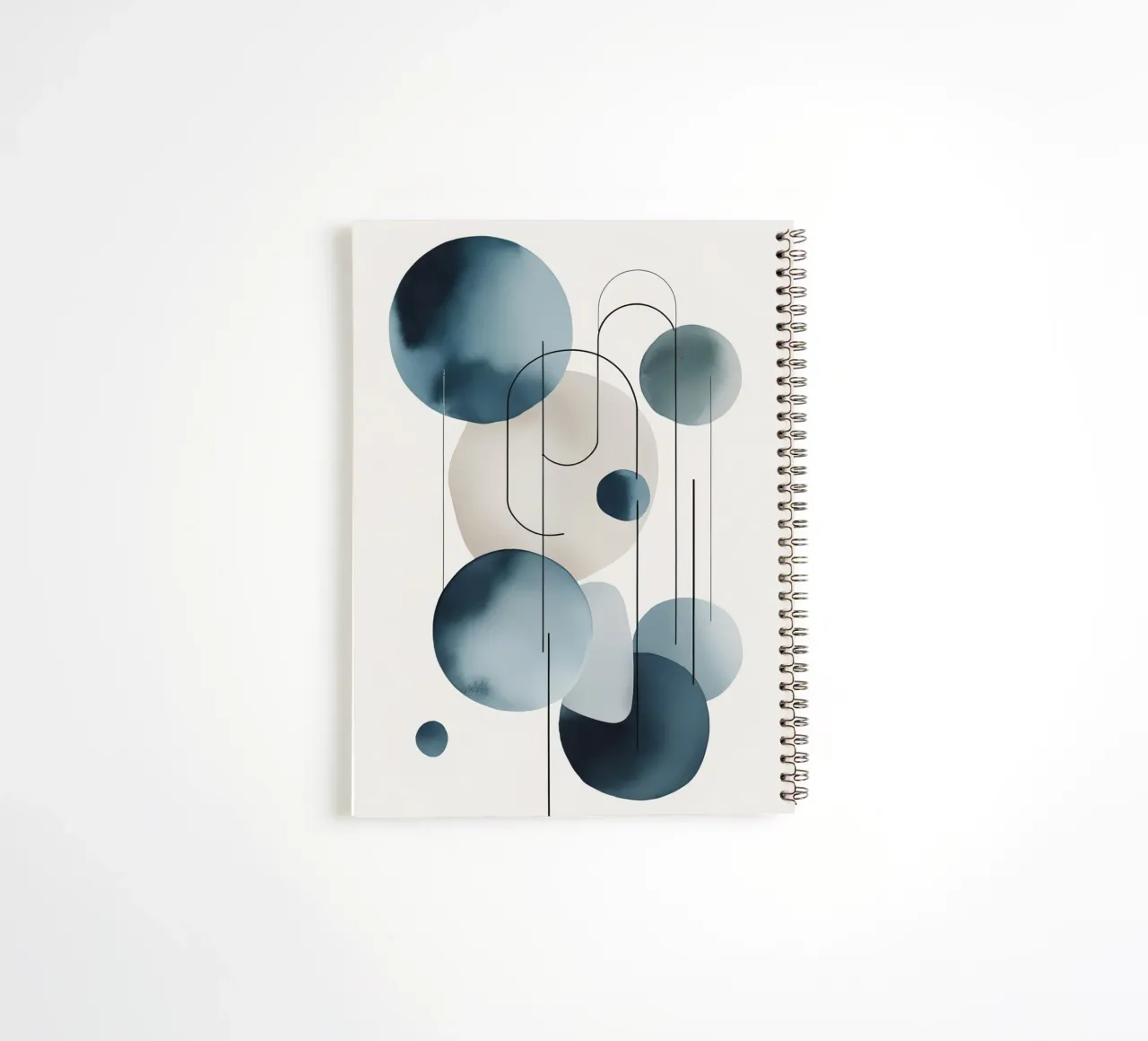 Abstract Circles and Arcs Composition spiral notebook by DesignDoodle