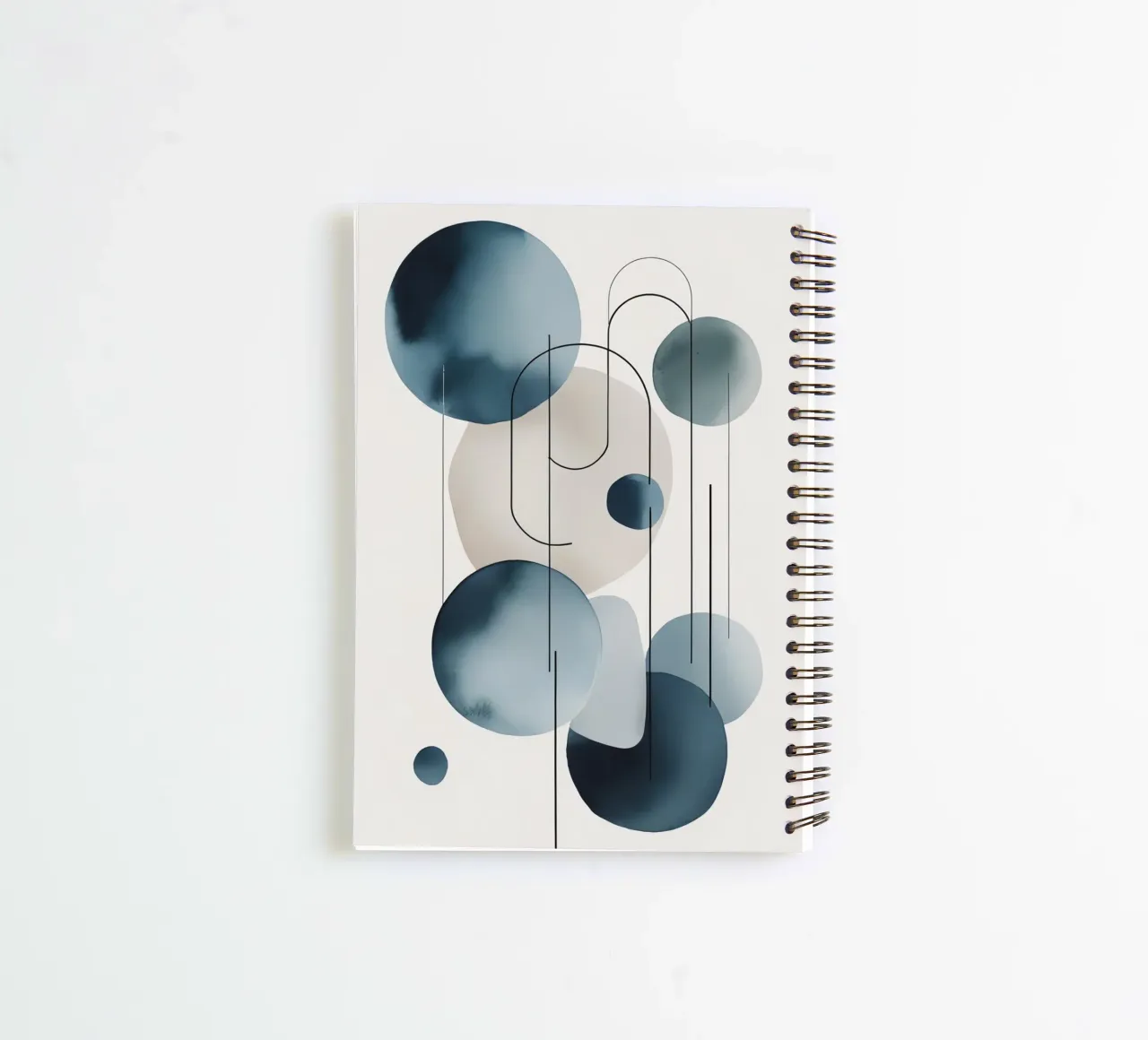 Abstract Circles and Arcs Composition spiral notebook by DesignDoodle