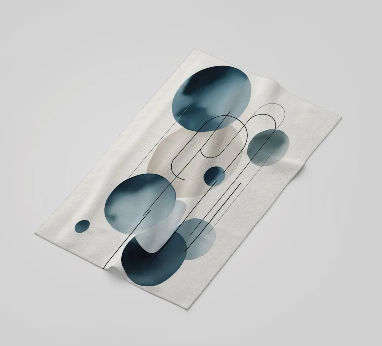 Abstracte cirkels en bogen compositie strandhanddoek van DesignDoodle