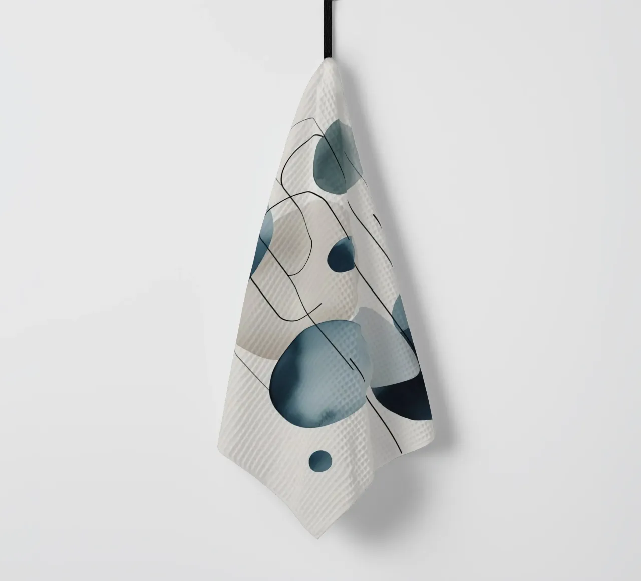 Composición abstracta de círculos y arcos paño de cocina de DesignDoodle