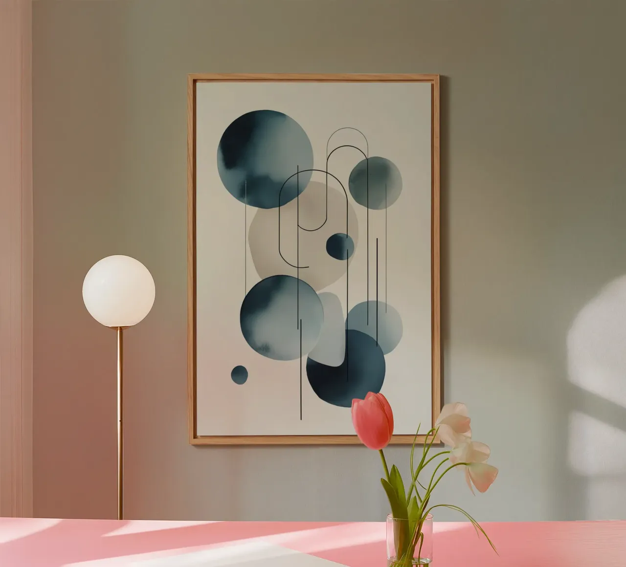 Composizione astratta di cerchi e archi alluminio dibond da DesignDoodle