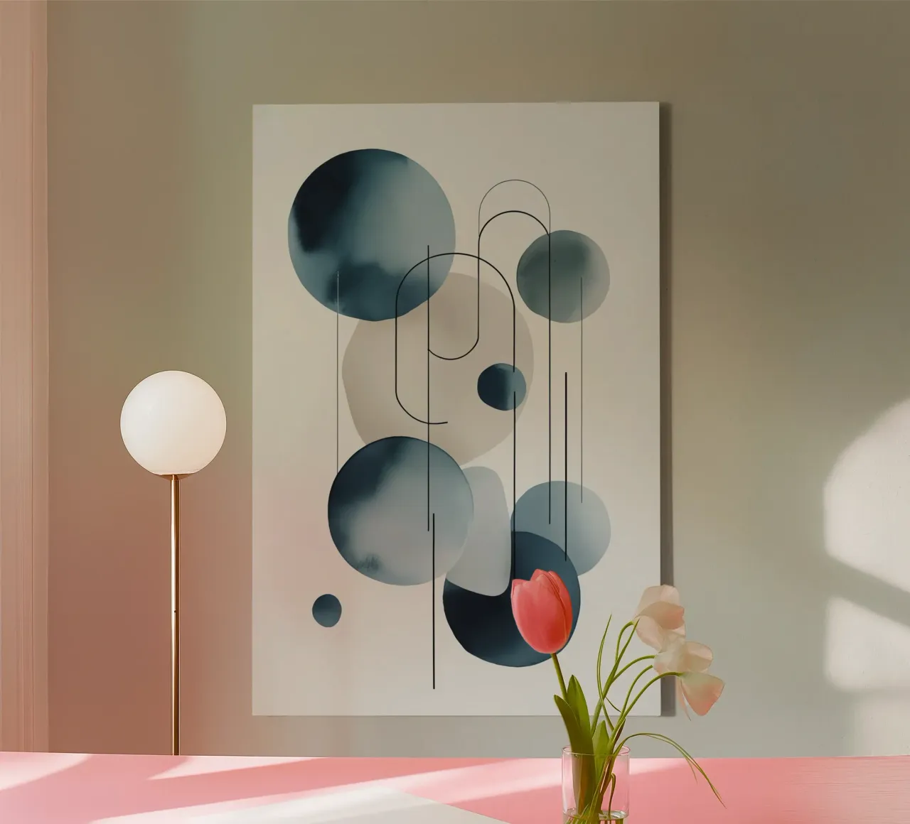 Abstract Circles and Arcs Composition canvas by DesignDoodle