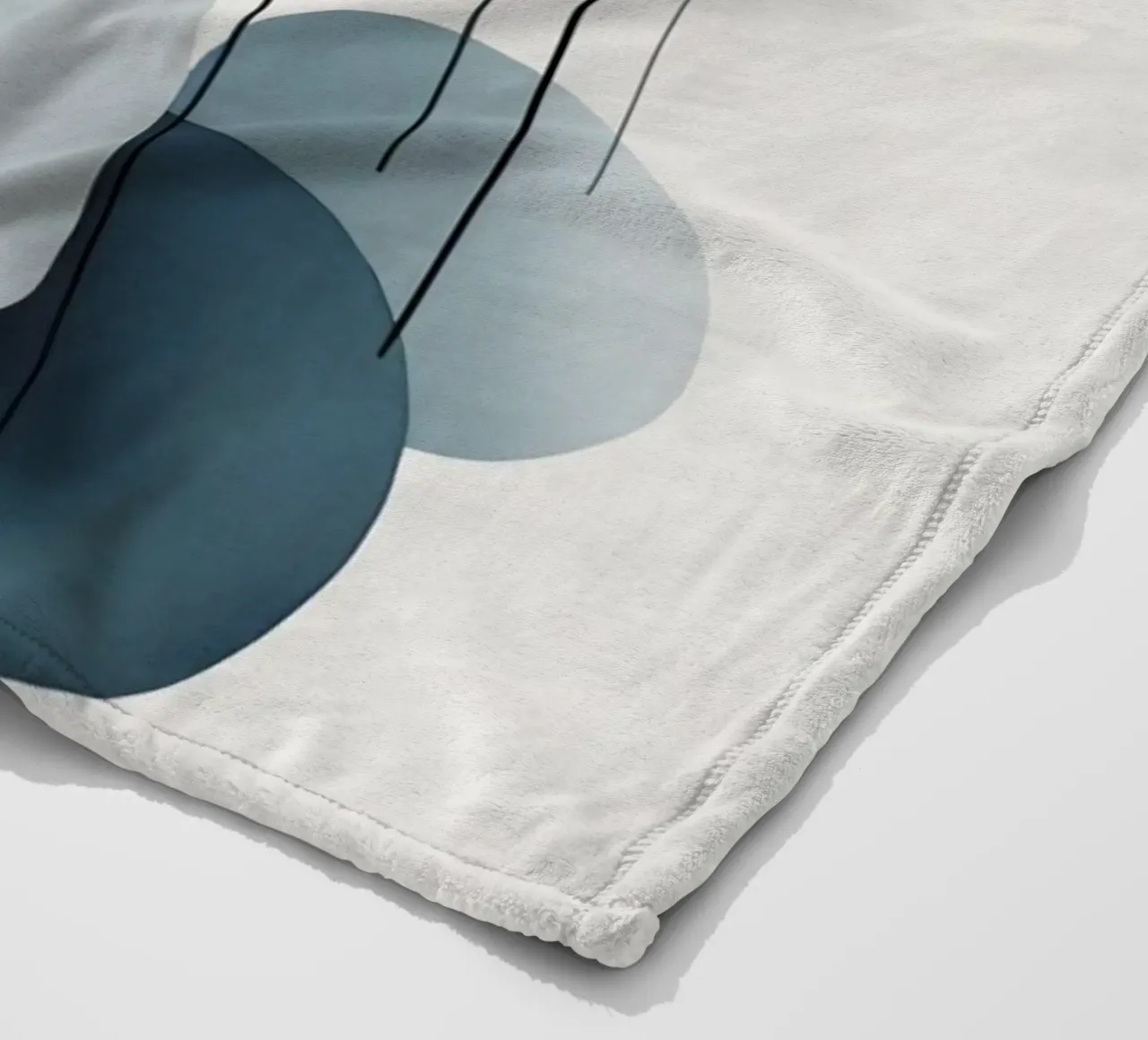 Abstract Circles and Arcs Composition fleece blanket by DesignDoodle