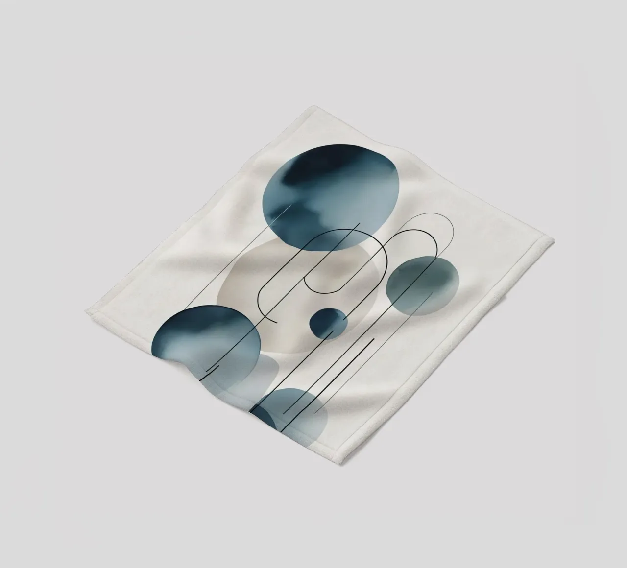 Abstract Circles and Arcs Composition fleece blanket by DesignDoodle