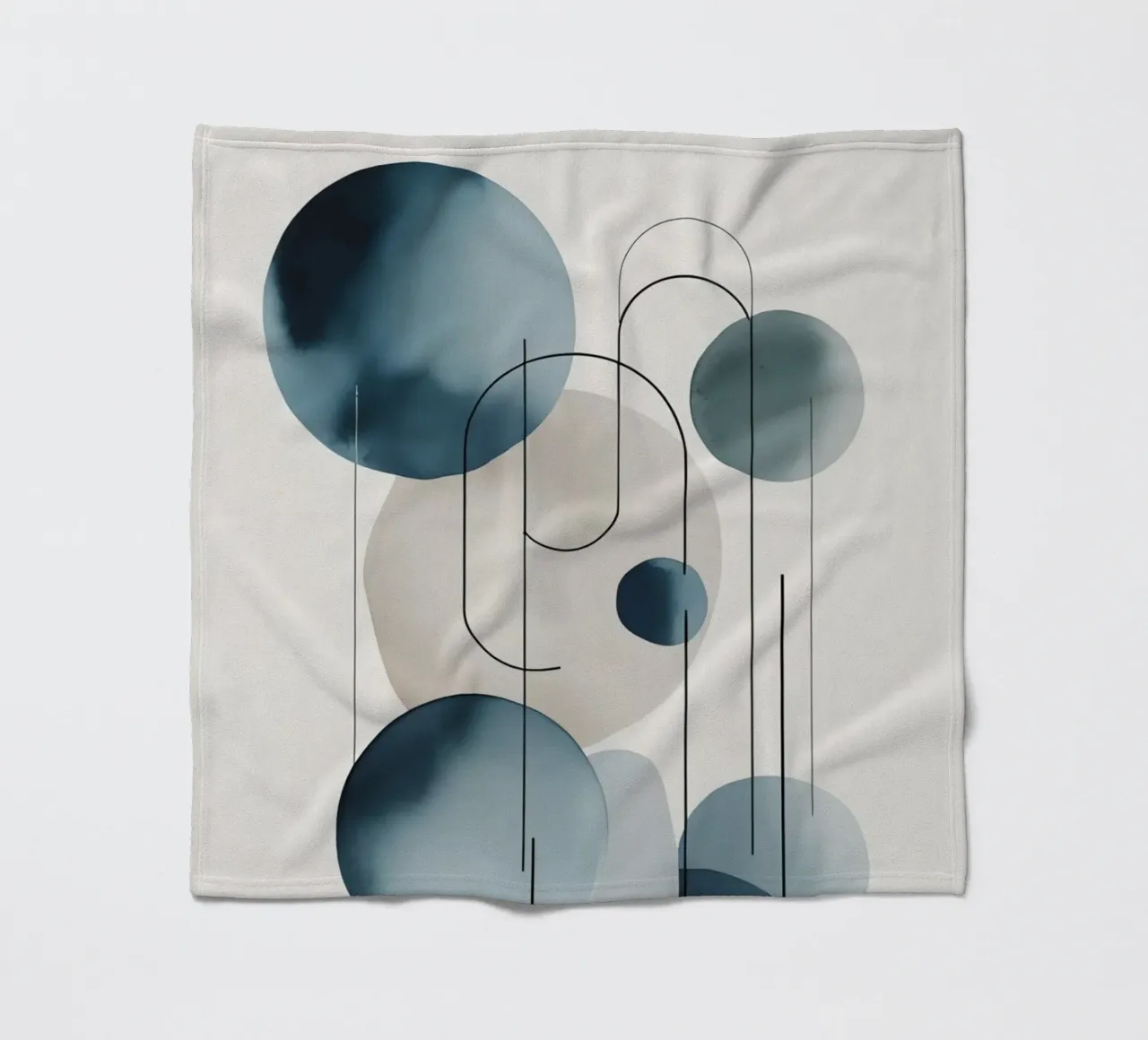 Abstract Circles and Arcs Composition fleece blanket by DesignDoodle