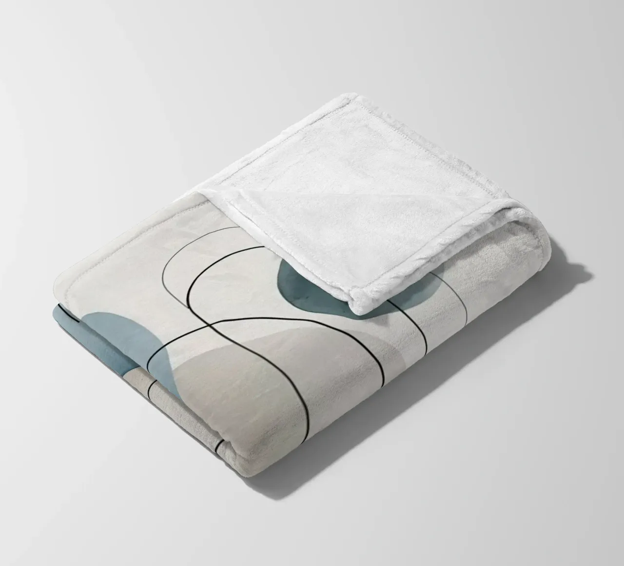 Abstract Circles and Arcs Composition fleece blanket by DesignDoodle