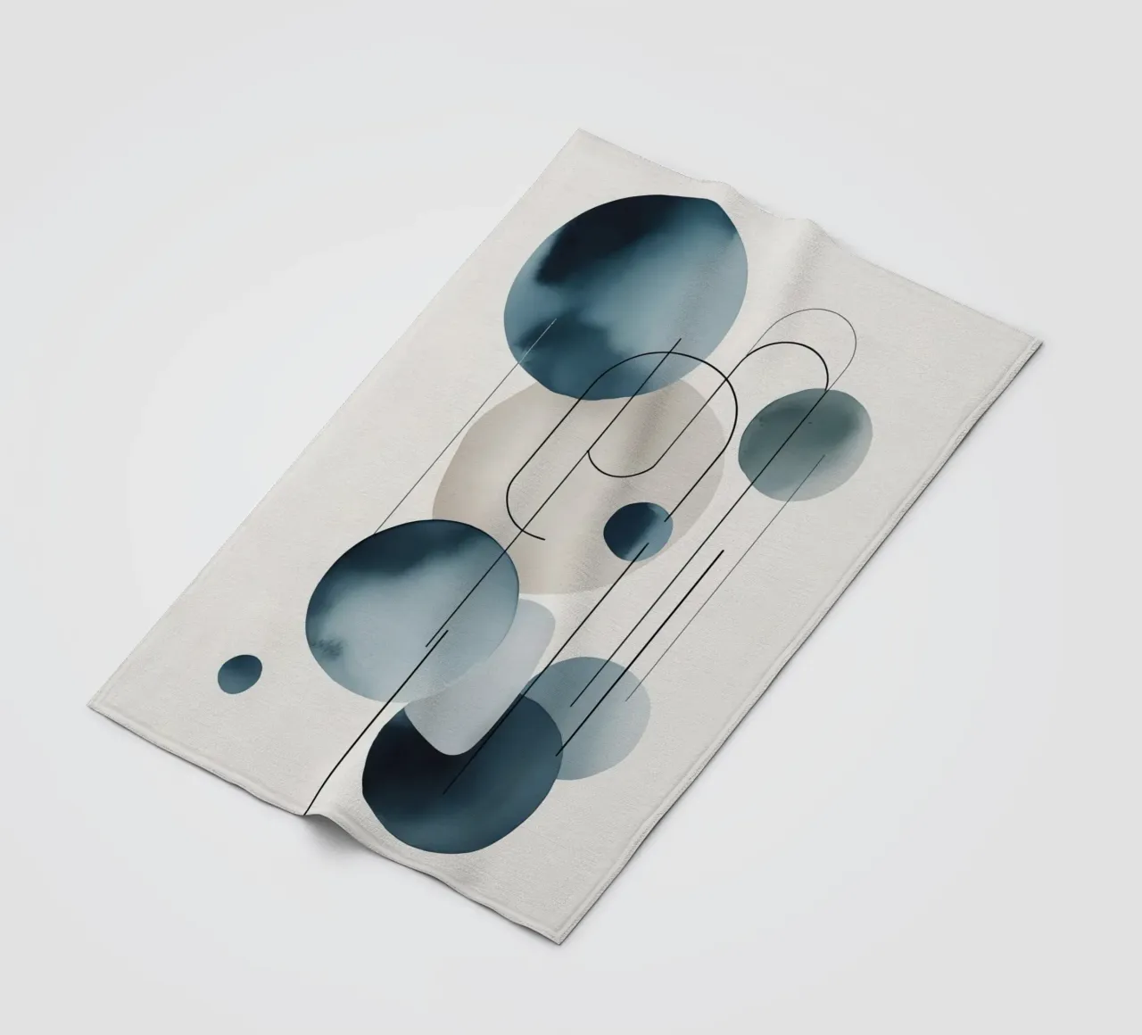 Abstract Circles and Arcs Composition fleece blanket by DesignDoodle
