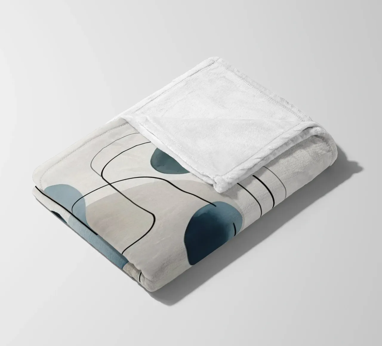 Abstract Circles and Arcs Composition fleece blanket by DesignDoodle