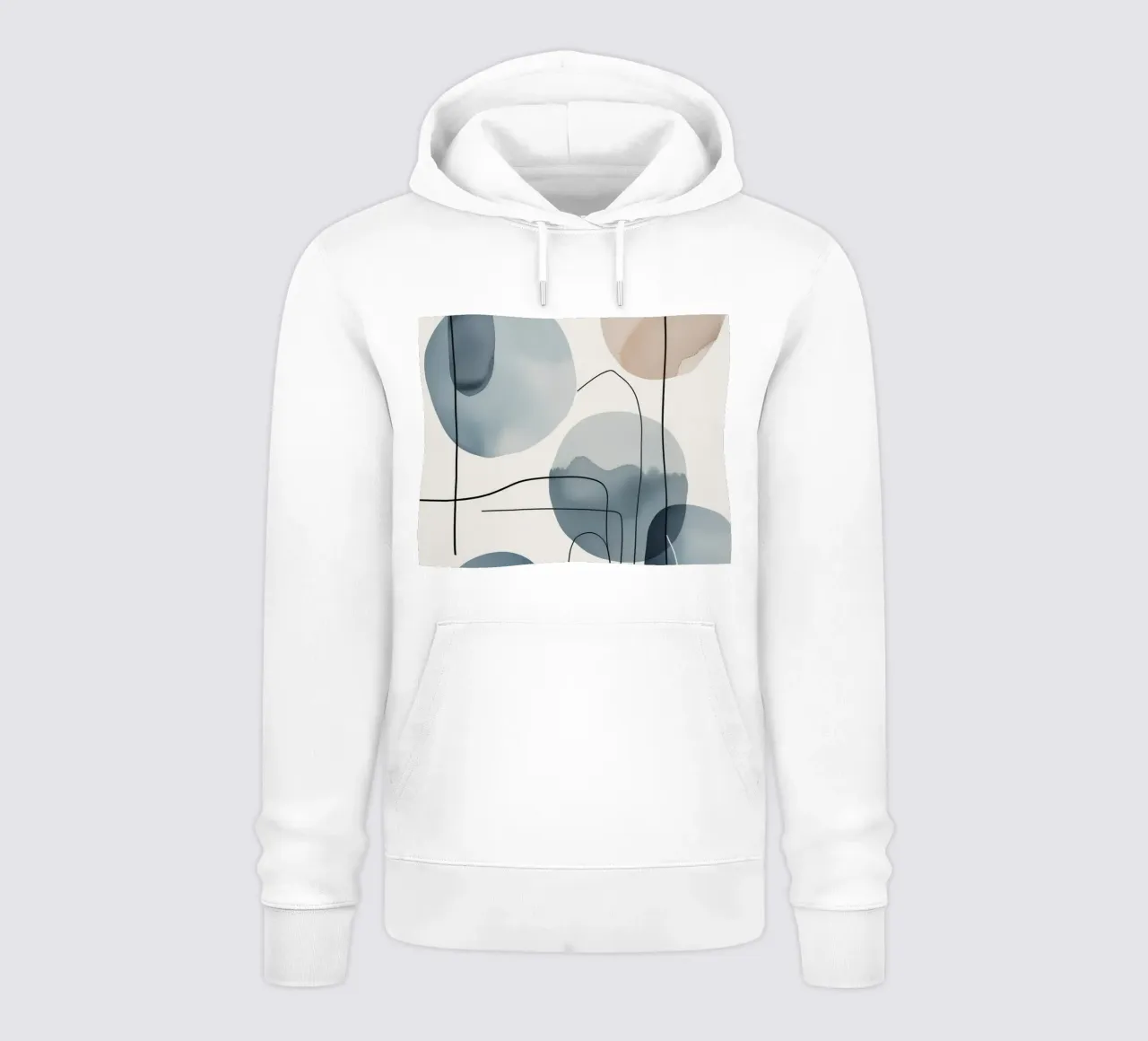 Forme organiche astratte con linee nere felpa con cappuccio da DesignDoodle
