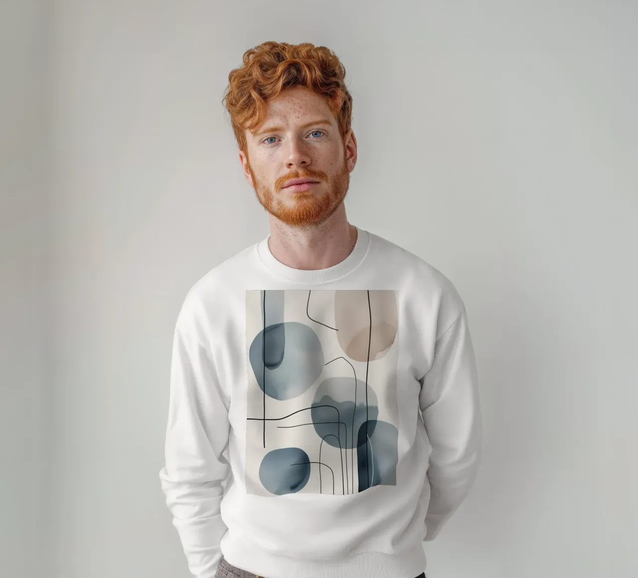 Formas orgánicas abstractas con líneas negras sudadera de DesignDoodle