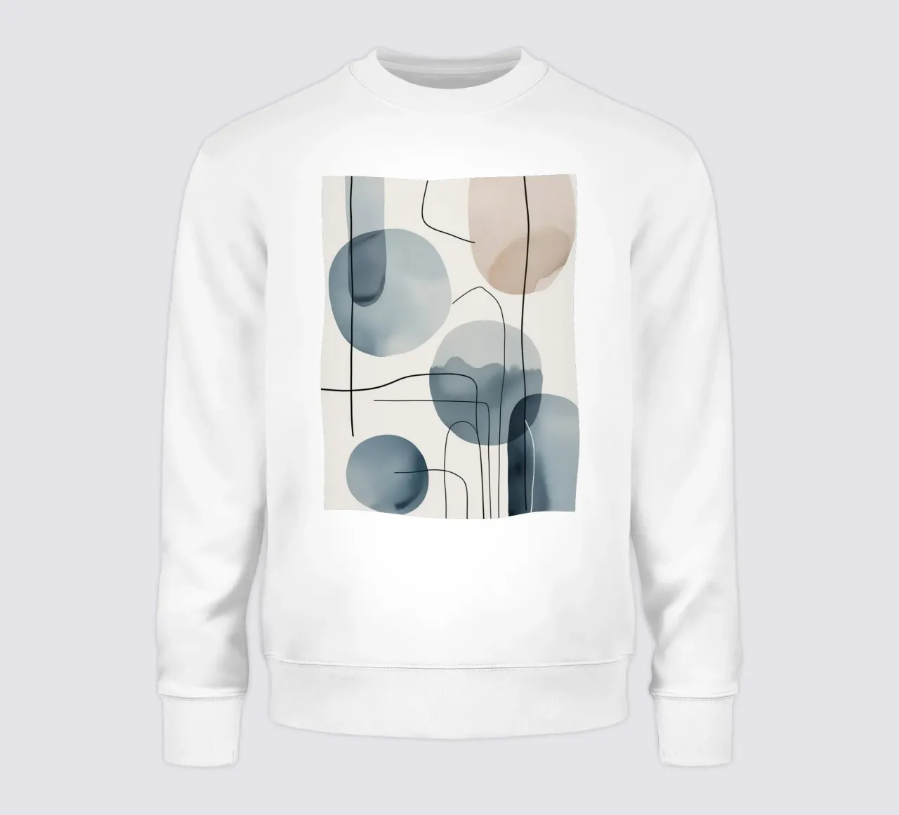 Formas orgánicas abstractas con líneas negras sudadera de DesignDoodle